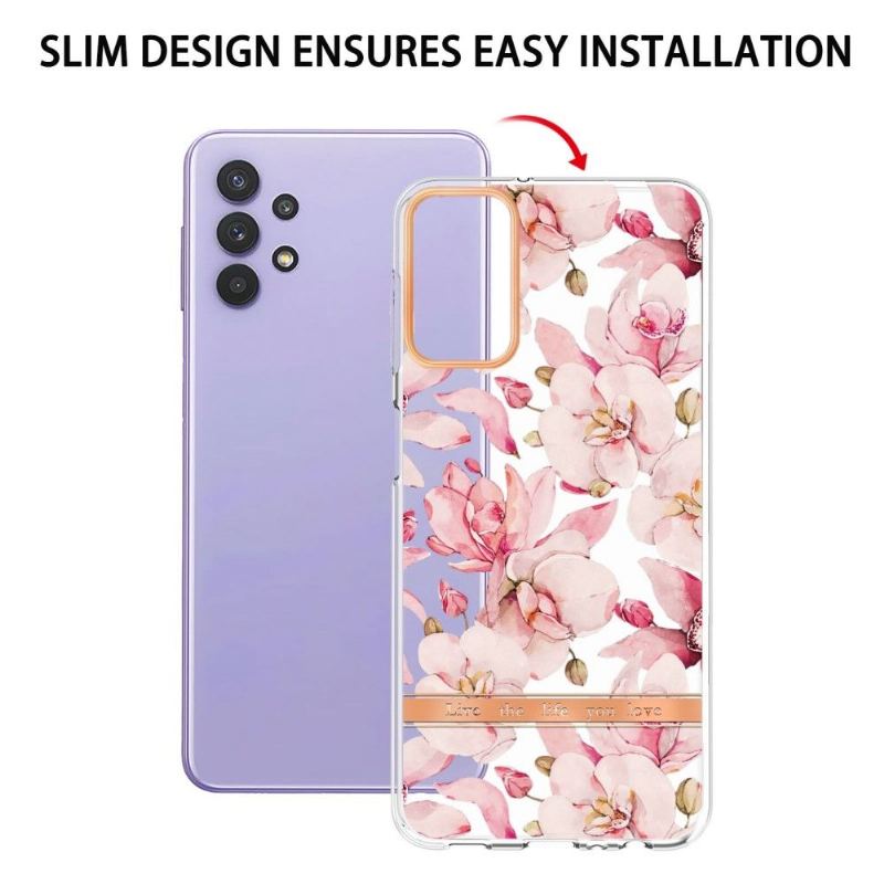 Skal För Samsung Galaxy A13 4G Gardenia Rosa Blomma