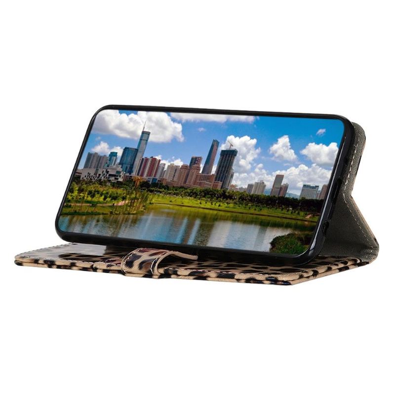 Folio-fodral För Samsung Galaxy A41 Fallskydd Leopard I Konstläder