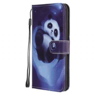 Folio-fodral Samsung Galaxy A52 4G / A52 5G / A52s 5G Med Kedjar Panda Space Med Lanyard