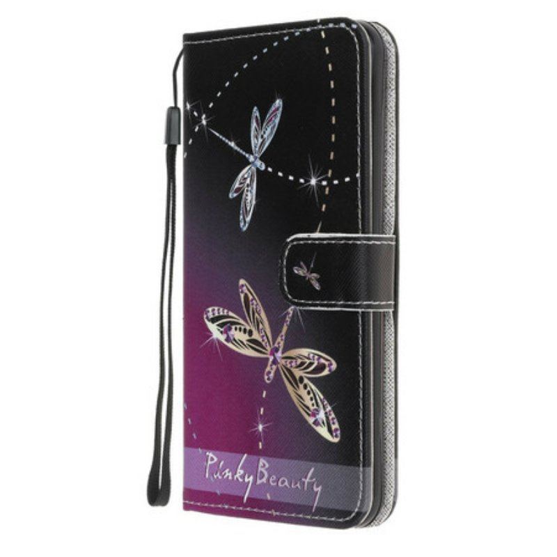 Folio-fodral Samsung Galaxy A52 4G / A52 5G / A52s 5G Med Kedjar Strappy Dragonflies