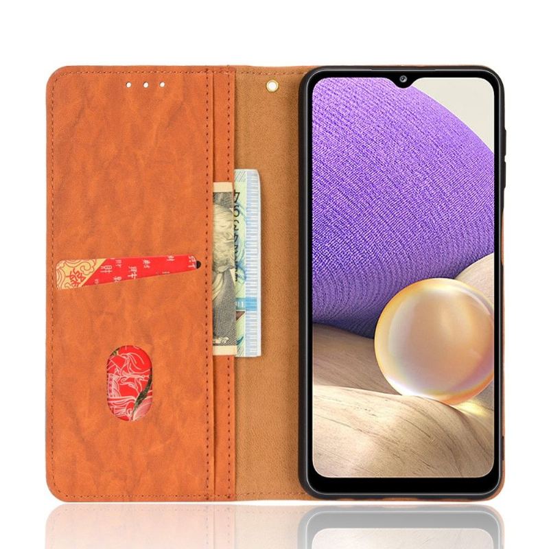 Fodral För Samsung Galaxy A32 4G Hemming Folio-fodral Retro Konstläder