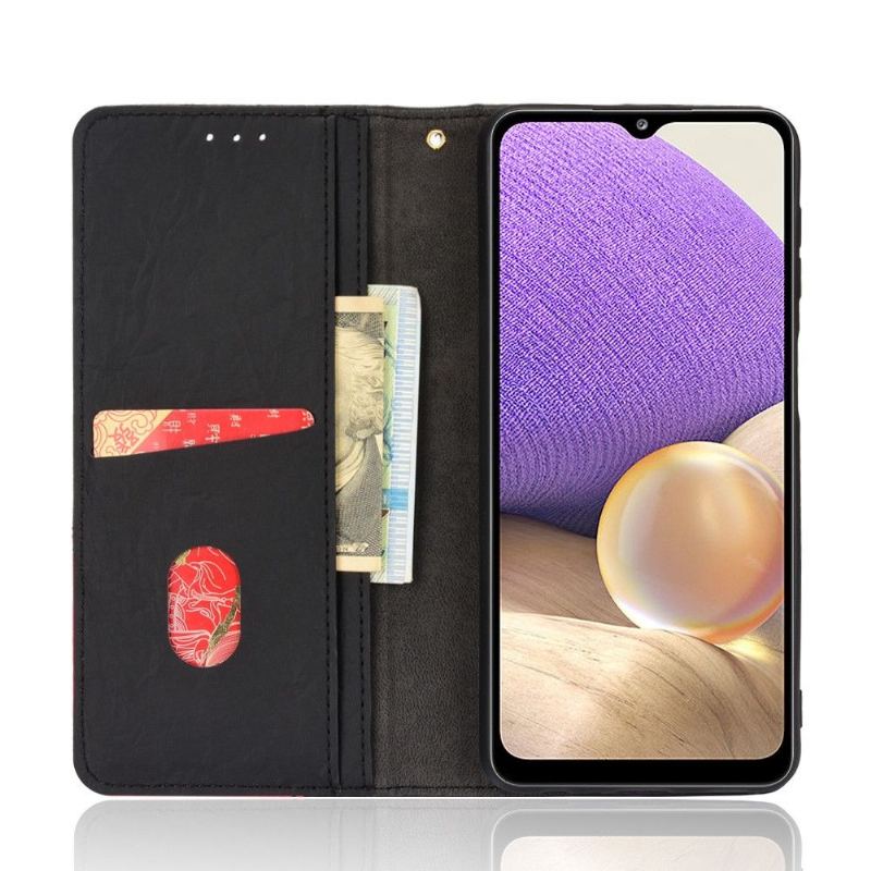 Fodral För Samsung Galaxy A32 4G Hemming Folio-fodral Retro Konstläder