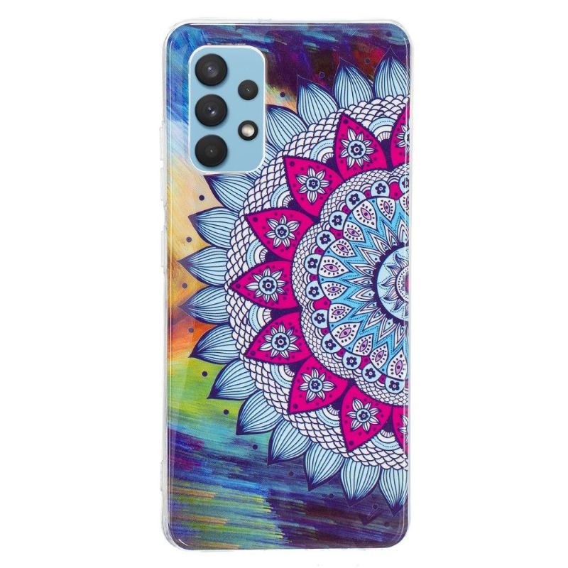 Skal För Samsung Galaxy A32 4G Hemming Lysande Färgglad Mandala