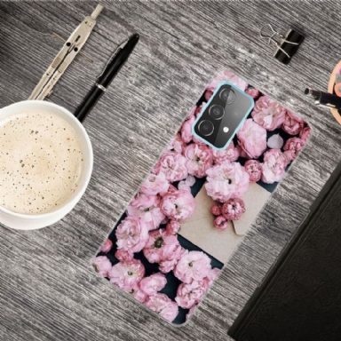 Skal För Samsung Galaxy A32 4G Rosa Blomma