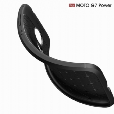 Skal För Motorola Moto G7 Power Fallskydd Finishing Gel I Konstläder