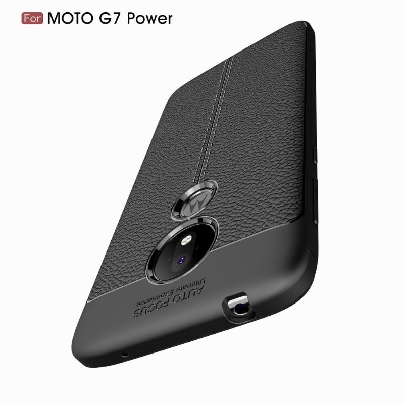 Skal För Motorola Moto G7 Power Fallskydd Finishing Gel I Konstläder