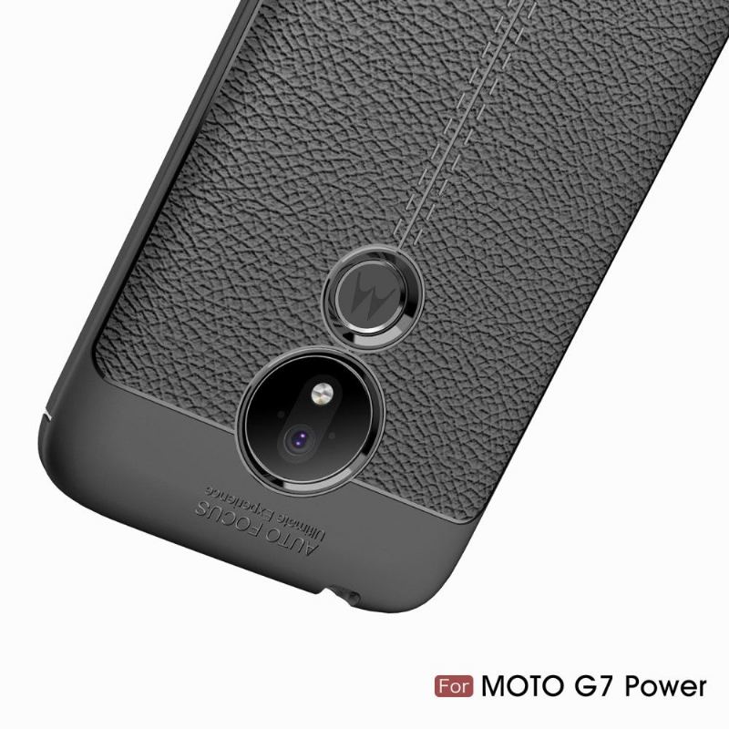 Skal För Motorola Moto G7 Power Fallskydd Finishing Gel I Konstläder