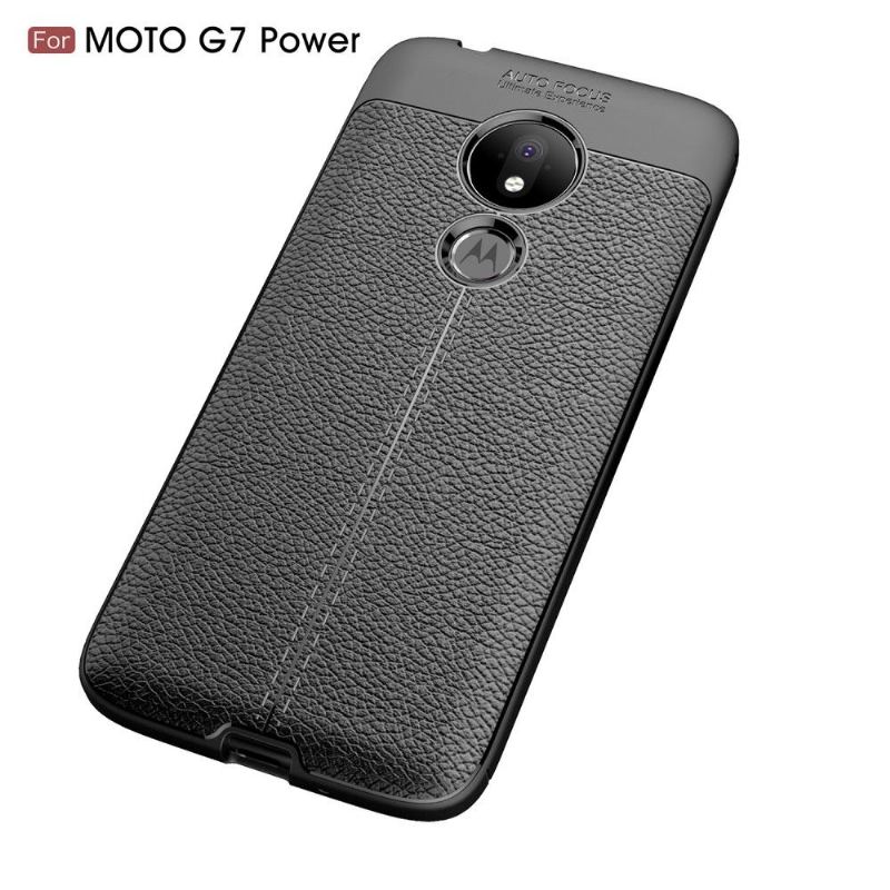 Skal För Motorola Moto G7 Power Fallskydd Finishing Gel I Konstläder