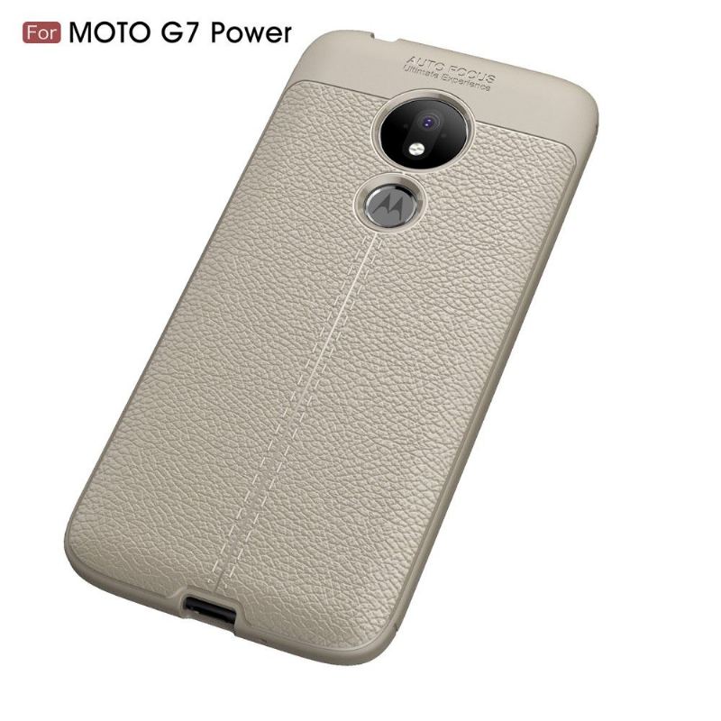 Skal För Motorola Moto G7 Power Fallskydd Finishing Gel I Konstläder