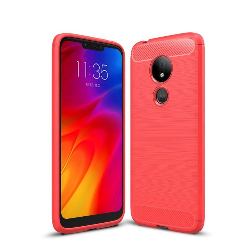 Skal För Motorola Moto G7 Power Fallskydd Kolborstad Gel