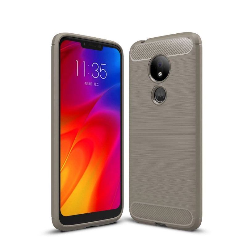 Skal För Motorola Moto G7 Power Fallskydd Kolborstad Gel