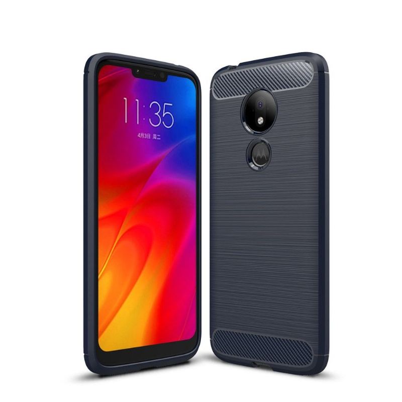 Skal För Motorola Moto G7 Power Fallskydd Kolborstad Gel