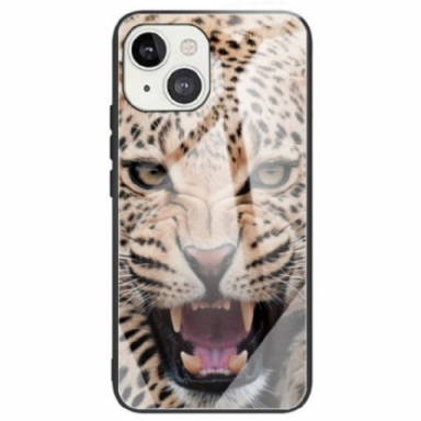 Mobilskal iPhone 14 Leopard Härdat Glas