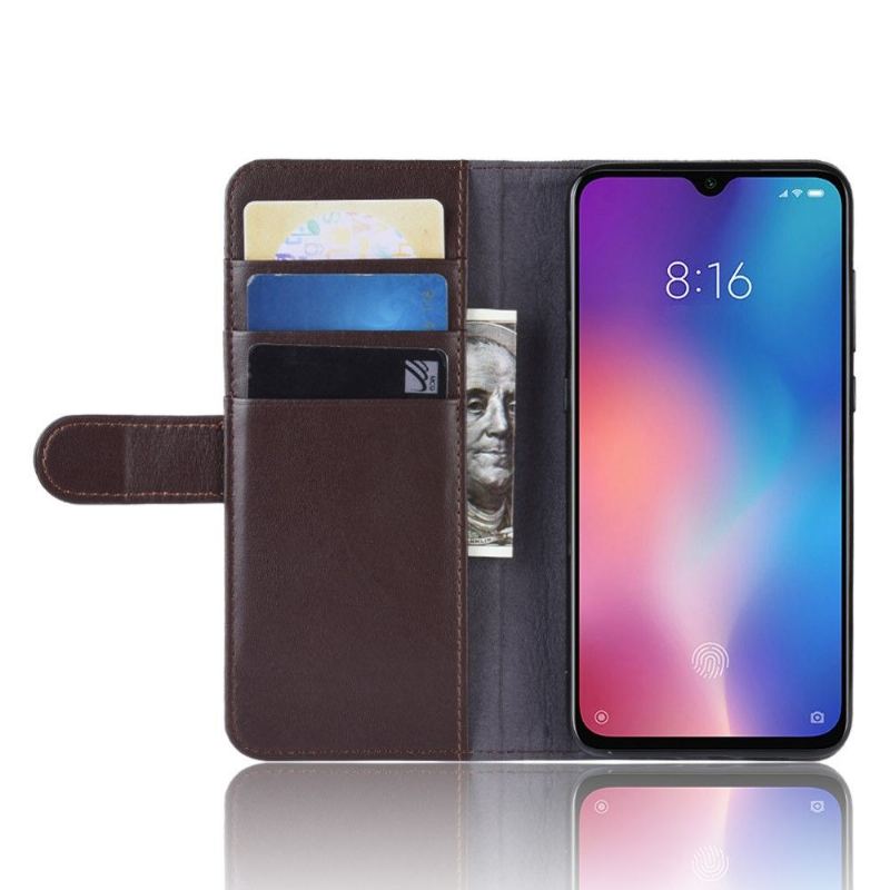 Fodral För Xiaomi Mi 9 SE Hemming Premium Läderkorthållare - Brun