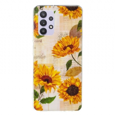 Skal För Samsung Galaxy A32 5G Vintage Sunflower Fluorescerande