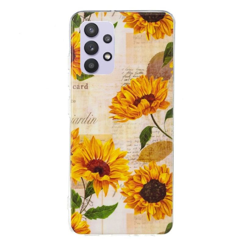 Skal För Samsung Galaxy A32 5G Vintage Sunflower Fluorescerande