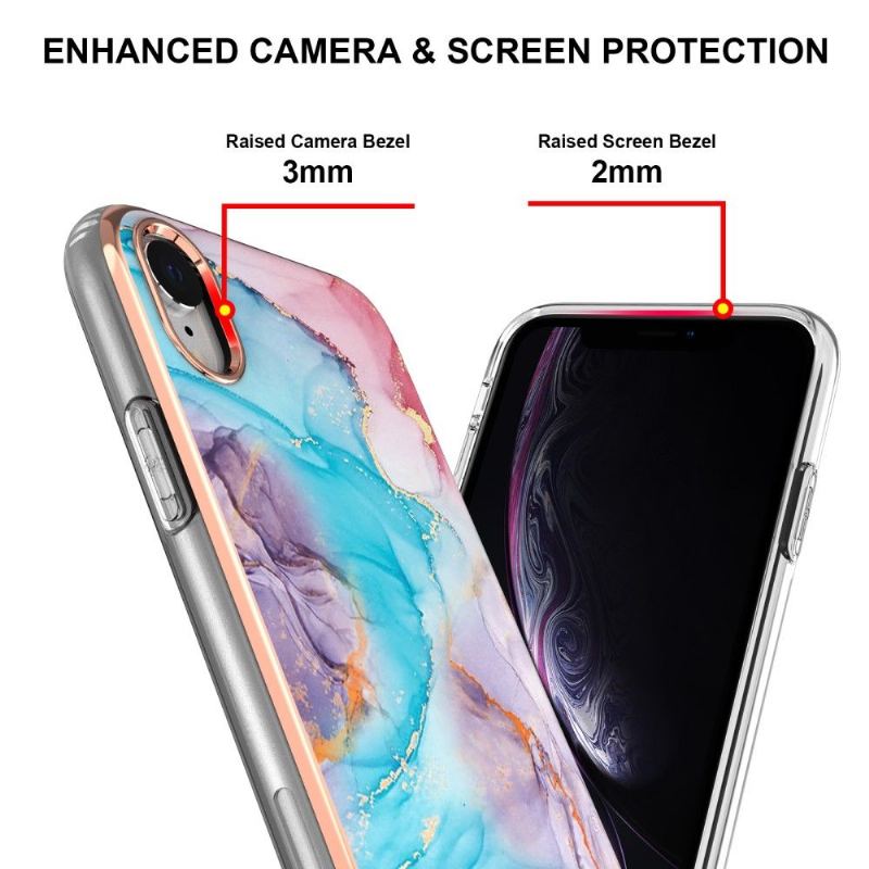 Skal För iPhone XR Blåfärgad Marmor