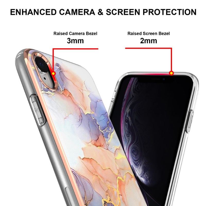 Skal För iPhone XR Färgad Marmor