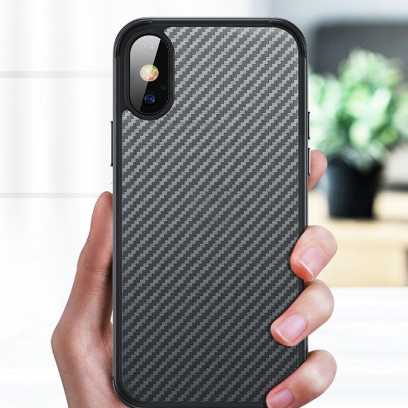 Skal För iPhone XR Luxury Series Style Carbon Fiber