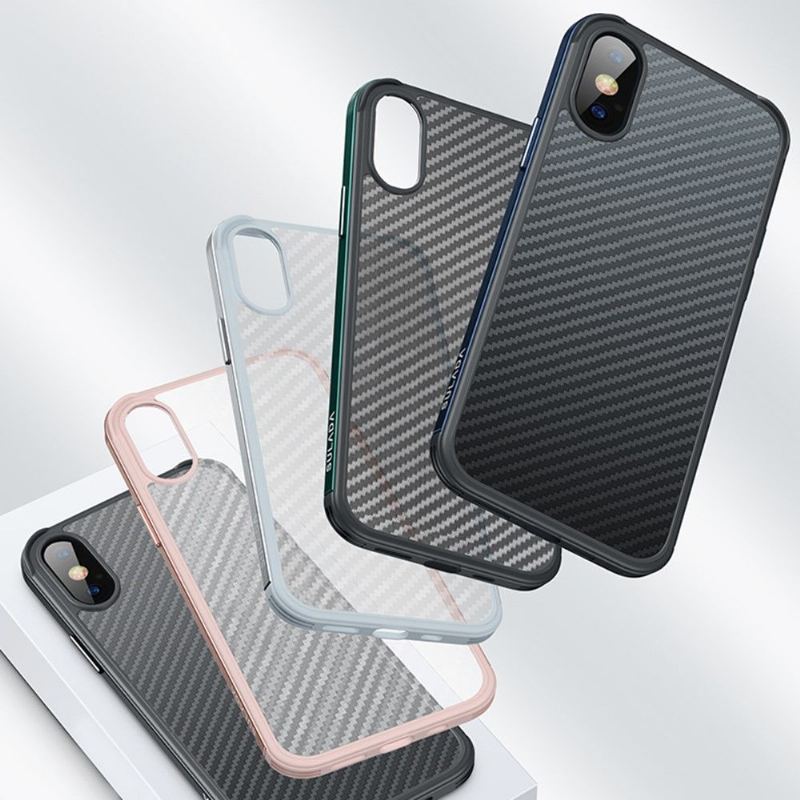 Skal För iPhone XR Luxury Series Style Carbon Fiber