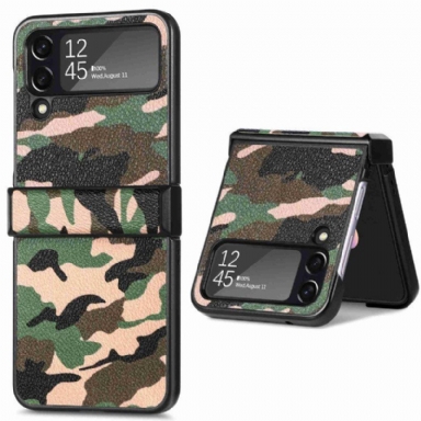 Folio-fodral Skal Samsung Galaxy Z Flip 4 Läderfodral Militärt Kamouflage