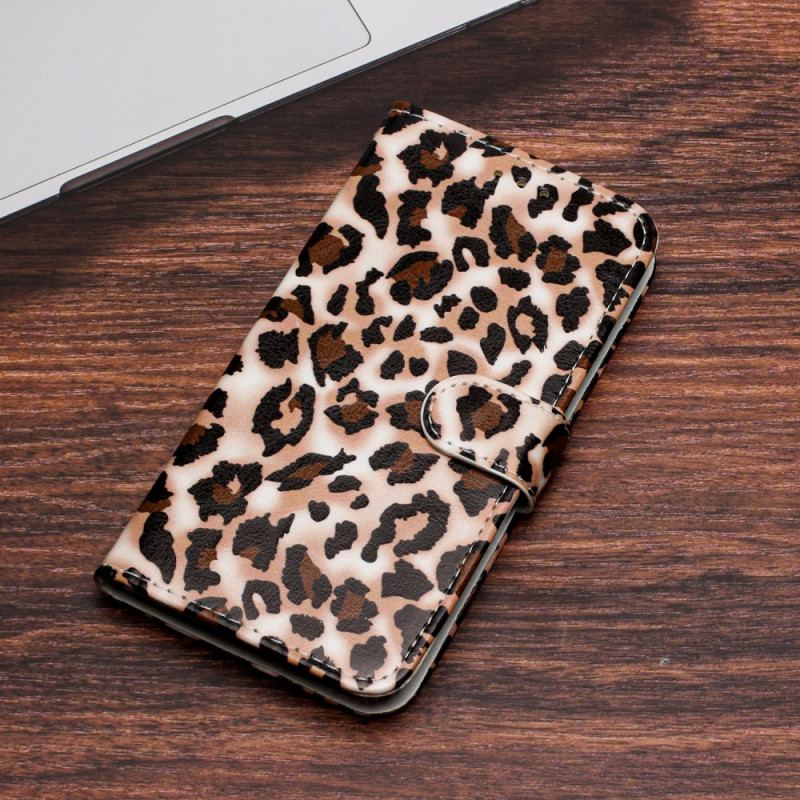 Fodral För iPhone 16 Pro Max Leopardmönster Med Rem