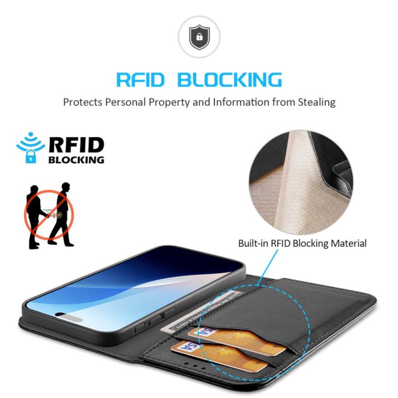 Folio-fodral iPhone 16 Pro Max Telefonfodral Rfid-blockering Hivo Series Dux Ducis