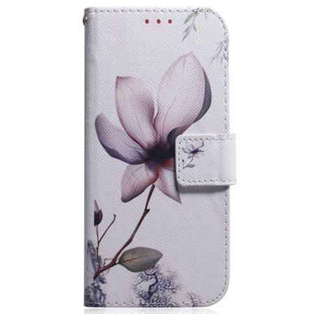 Läderfodral iPhone 16 Pro Max Telefonfodral Rosa Blomma