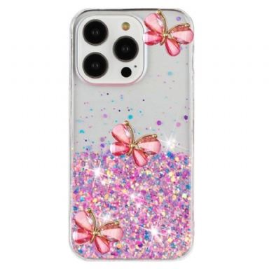 Skal iPhone 16 Pro Max 3d Butterflies Ljuseffekt