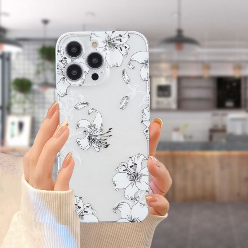 Skal iPhone 16 Pro Max Telefonfodral Vita Blommor