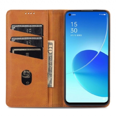 Fodral Case För Oppo Reno 6 Pro 5G Fallskydd Plånboksfodral Azns Konstläder