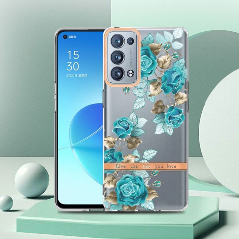 Skal För Oppo Reno 6 Pro 5G Blå Ros