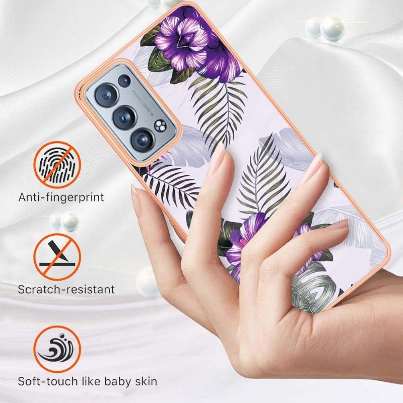 Skal För Oppo Reno 6 Pro 5G Exotiska Blommor