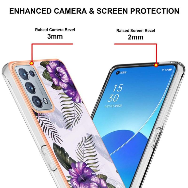 Skal För Oppo Reno 6 Pro 5G Exotiska Blommor