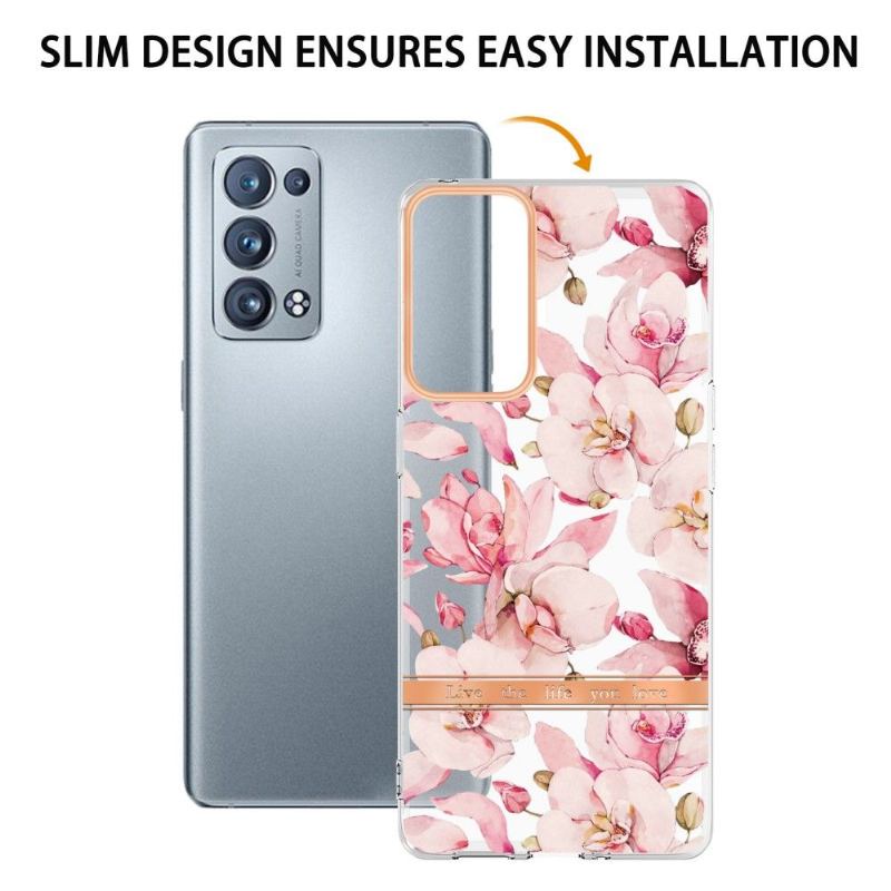 Skal För Oppo Reno 6 Pro 5G Gardenia Rosa Blomma