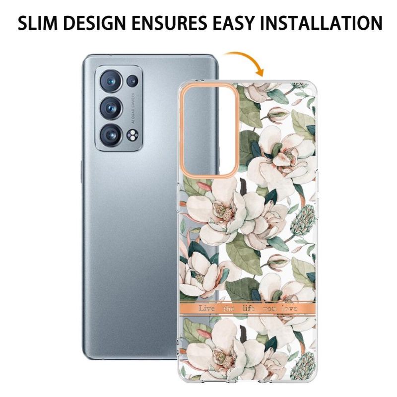 Skal För Oppo Reno 6 Pro 5G Hemming White Flower Gardenia