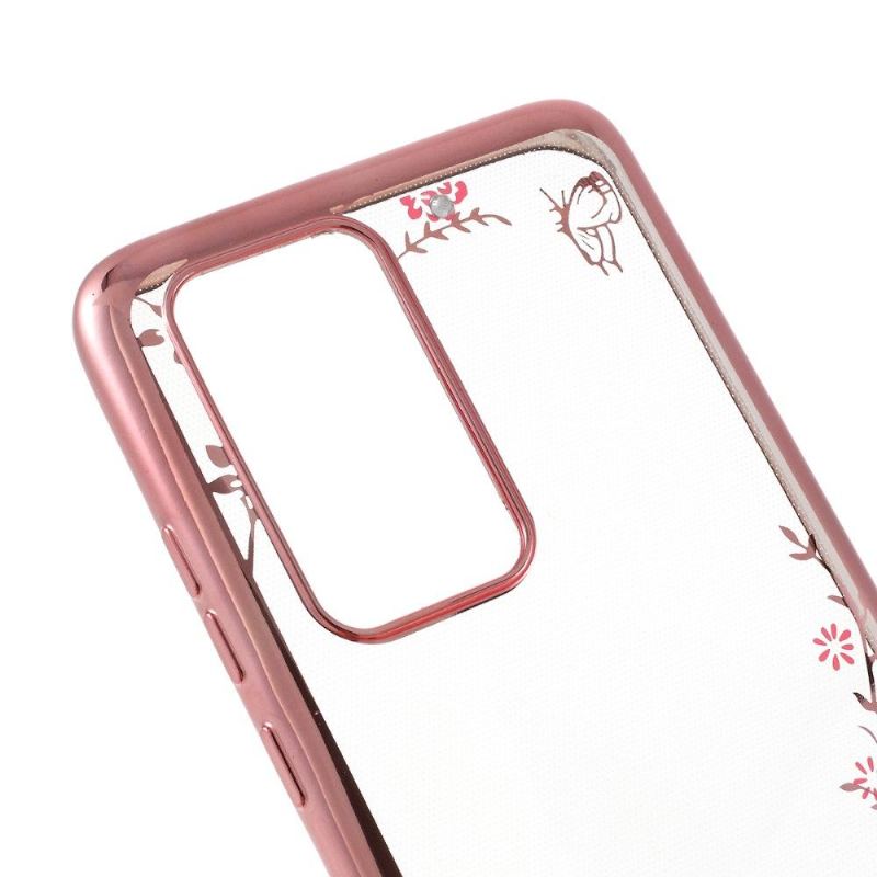 Skal För Huawei P40 Pro Hemming Blomfjäder Transparent