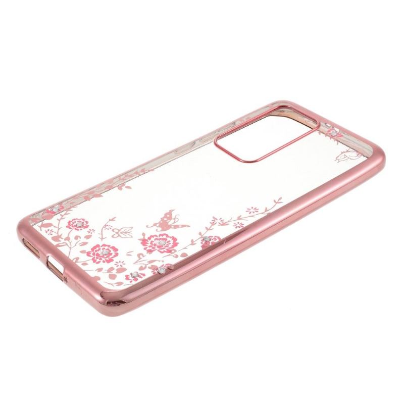 Skal För Huawei P40 Pro Hemming Blomfjäder Transparent