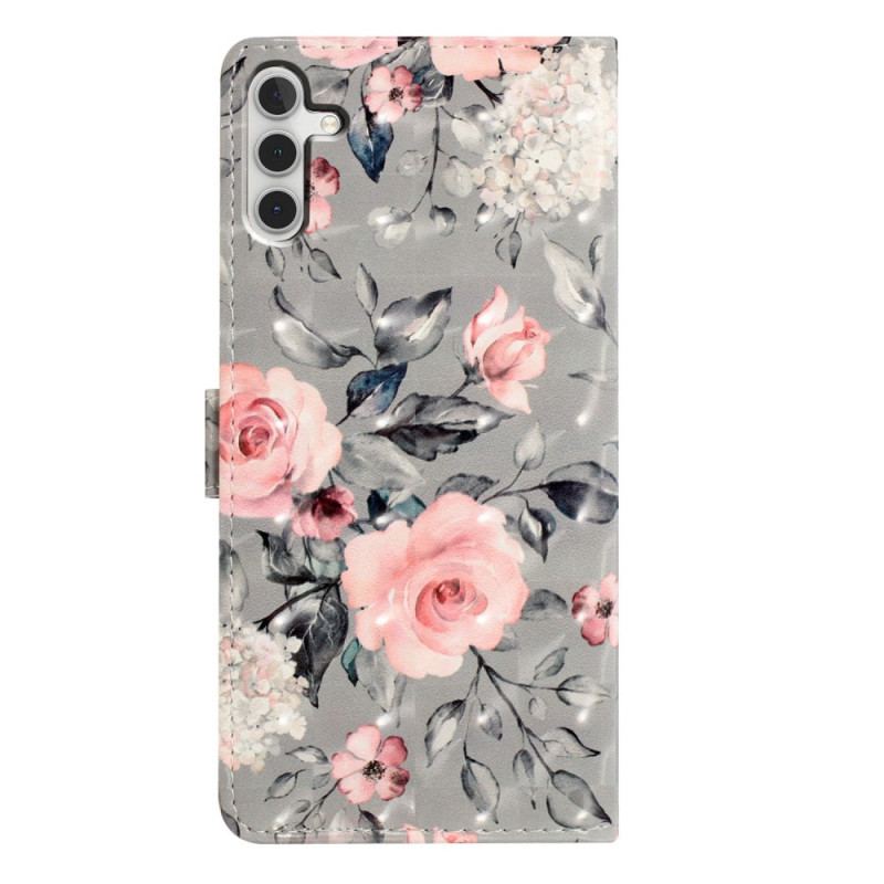 Fodral Samsung Galaxy A16 5g Rosa Blommor Mönster