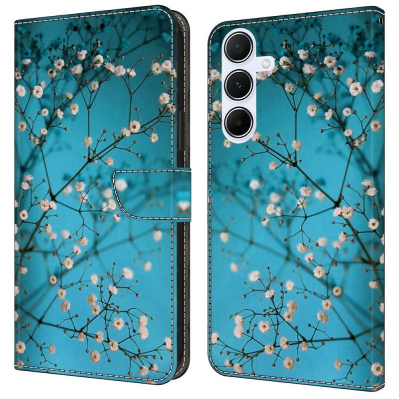 Läderfodral Samsung Galaxy A16 5g Telefonfodral Blommande Grenar