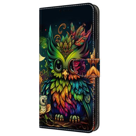 Läderfodral Samsung Galaxy A16 5g Telefonfodral Färgglad Uggla