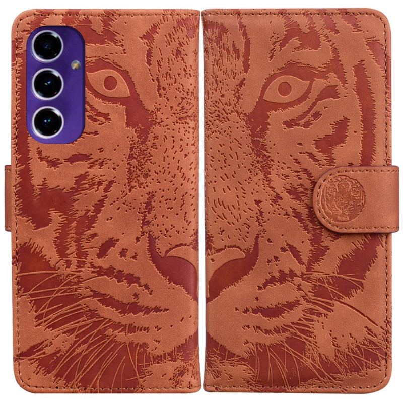 Läderfodral Samsung Galaxy A16 5g Telefonfodral Tiger Footprint