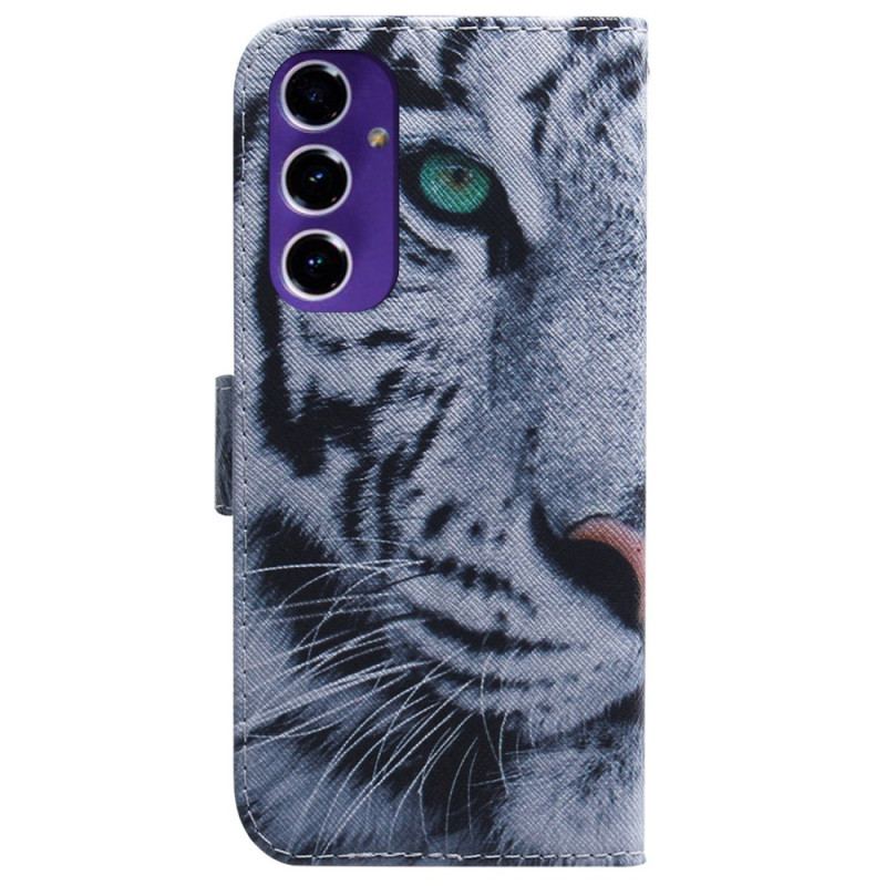 Läderskal Fodral Samsung Galaxy A16 5g Vit Tiger