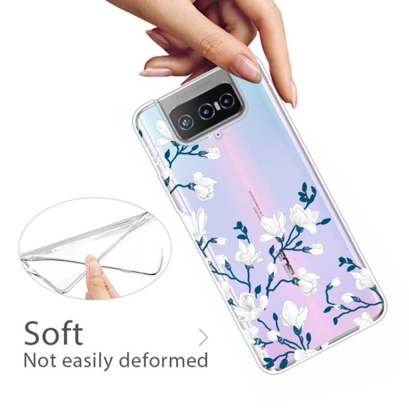 Skal För Asus Zenfone 7 / Zenfone 7 Pro Vita Blommor