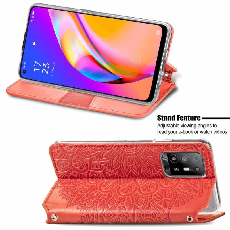 Fodral För Oppo A94 5G Bedrijf Chic Mandala Konstläder