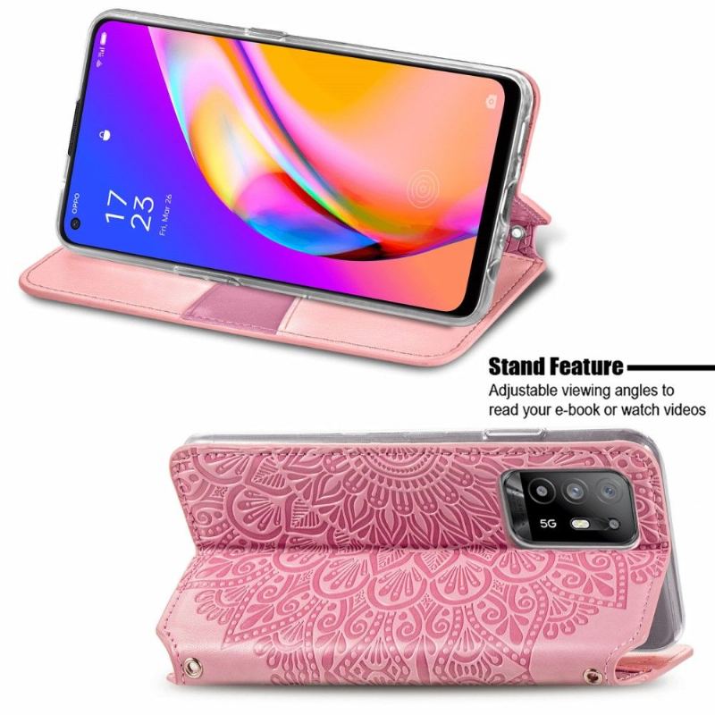 Fodral För Oppo A94 5G Bedrijf Chic Mandala Konstläder