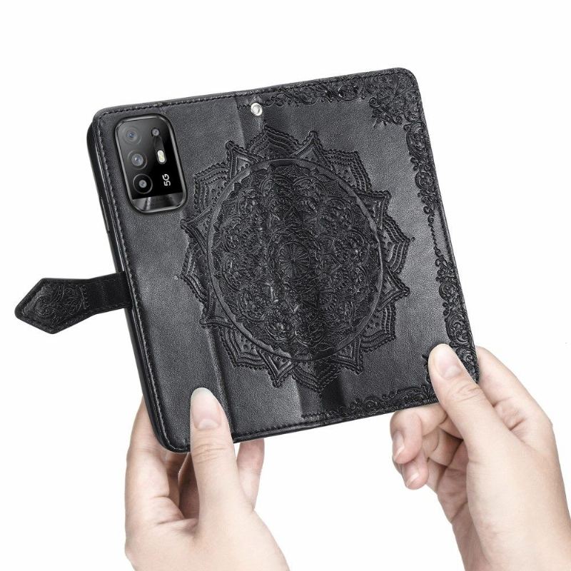 Folio-fodral För Oppo A94 5G Mandala Relief I Konstläder