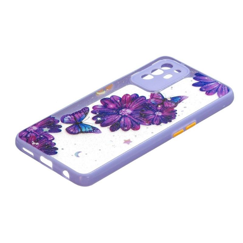 Skal För Oppo A94 5G Lila Blommor Och Fjärilar