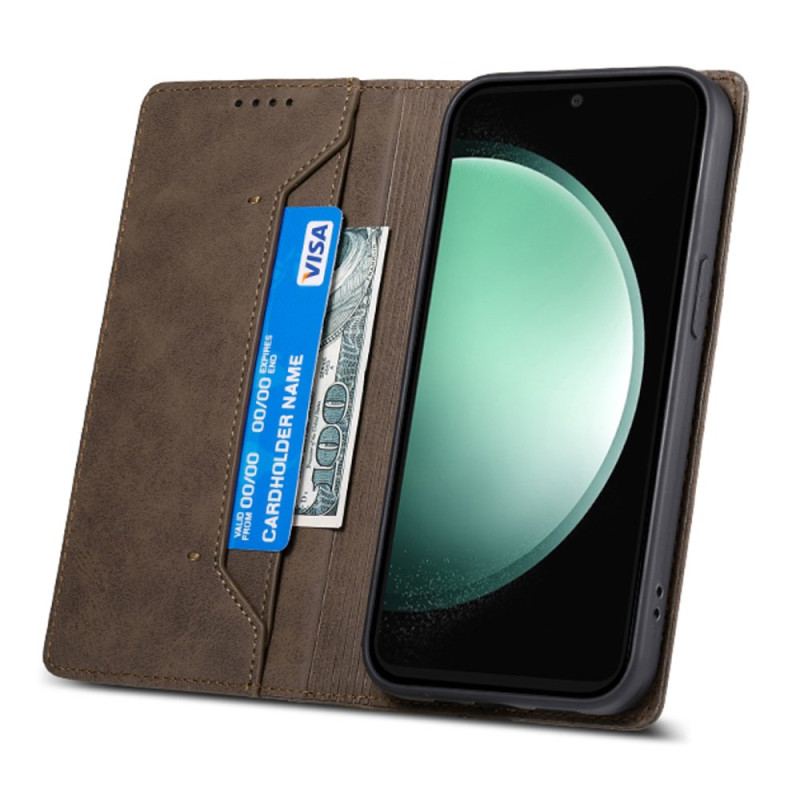 Folio-fodral Samsung Galaxy S24 Fe Telefonfodral Retro Effect Case Rfid Blocking Technology