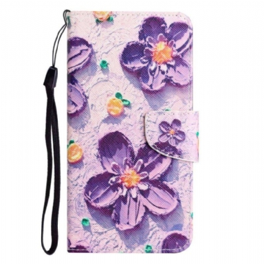 Fodral Samsung Galaxy S23 Plus 5G Med Kedjar Endast Strap Flowers